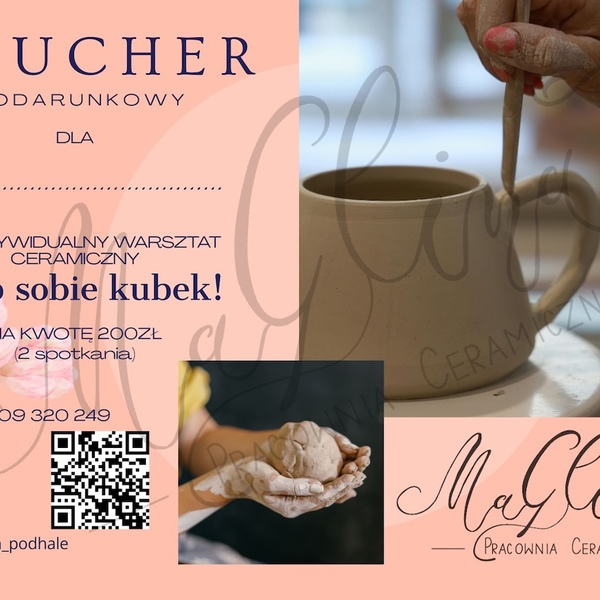 Voucher - Zrób sobie kubek - dla jednej osoby - 2 spotkania